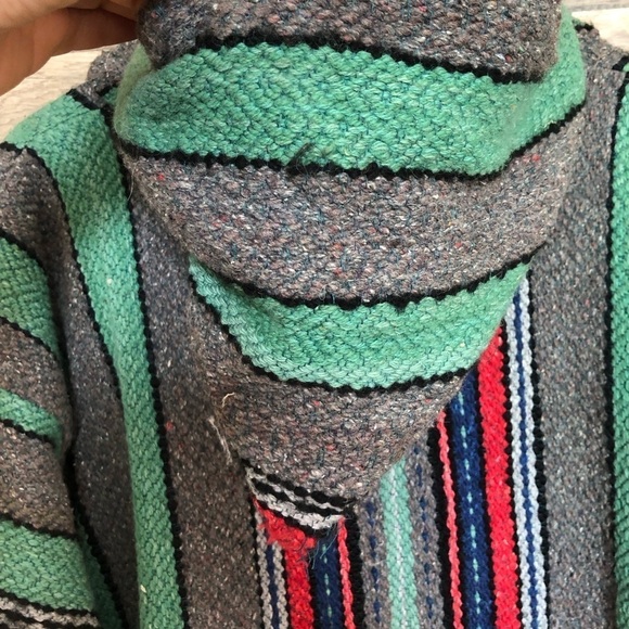 Vintage Grunge Handmade Festival Beach Baja Pullover Hoodie Large - Picture 10 of 12